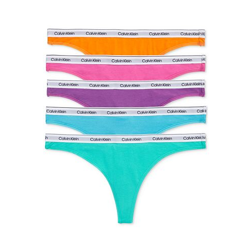 Calvin Klein Womens 5-Pk. Modern Logo Low-Rise Thong Underwear QD5221