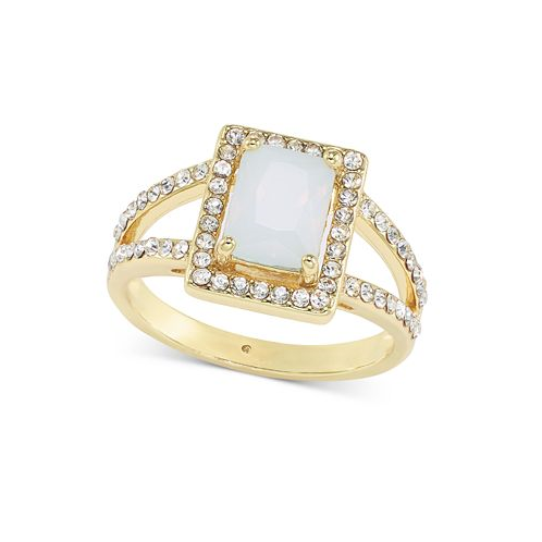 Charter Club Gold-Tone Pave & White Crystal Split Band Ring