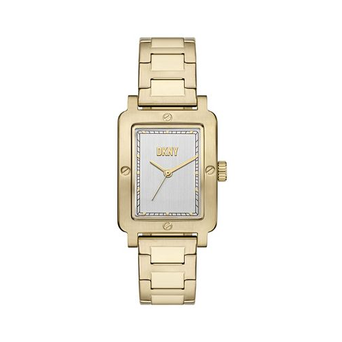 DKNY Womens City Rivet Three-Hand Gold-Tone Stainless Steel Watch 29mm