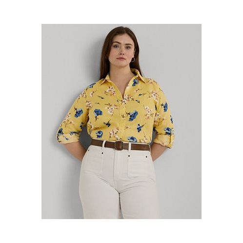 POLO Ralph Lauren Plus Size Linen Floral Shirt