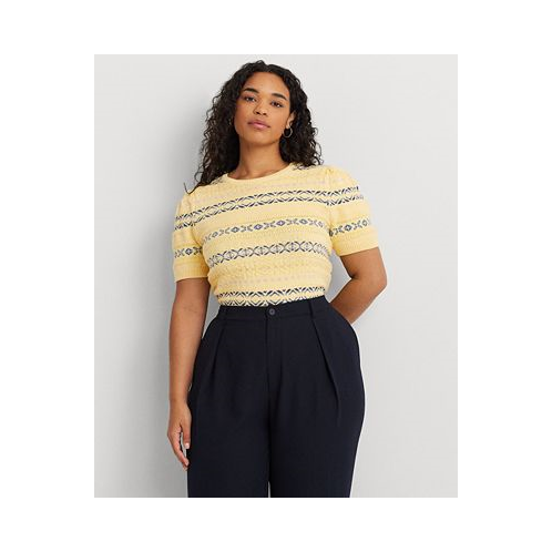 POLO Ralph Lauren Plus Size Fair Isle Puff-Sleeve Sweater
