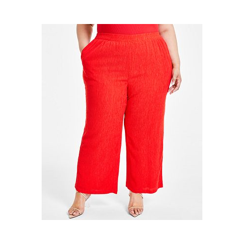 Nina Parker Trendy Plus Size Textured Pull-On Pants