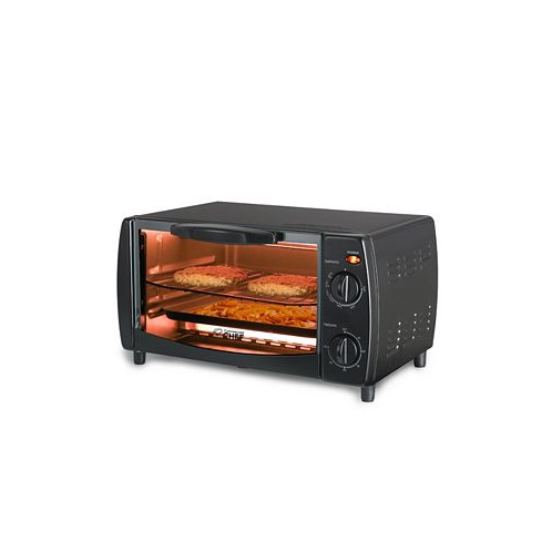 Commercial Chef Toaster Oven Pizza Oven with Toast Bake Broil Keep Warm 4 Slice Toaster with Top Bottom Heaters 9 Pizza Cooker for Kitchen Countertop