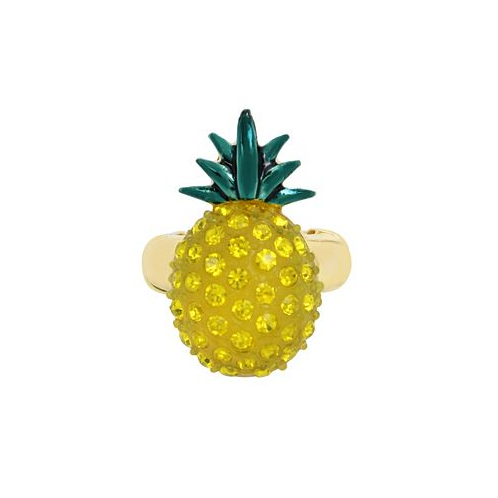 Betsey Johnson Faux Stone Pineapple Cocktail Stretch Ring