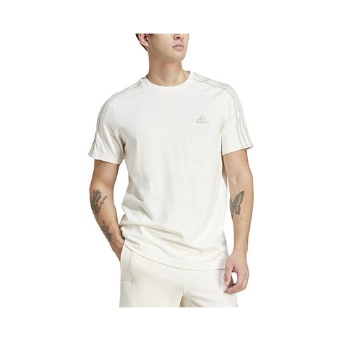 Adidas Mens Essentials 3-Stripes Regular-Fit Logo Graphic T-Shirt