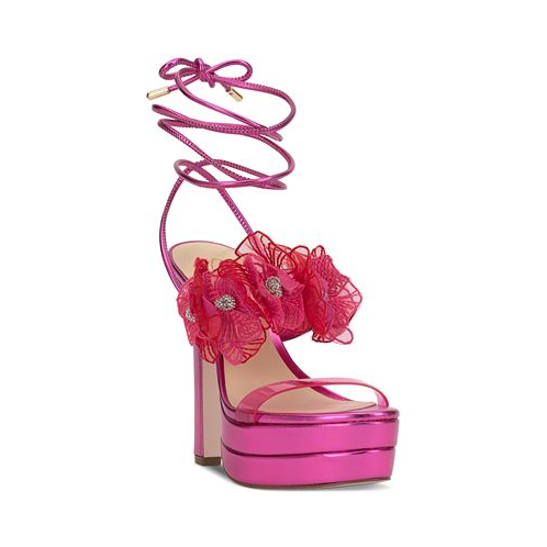 Jessica Simpson Iyla Flower Embellished Strappy High Heel Platform Sandals