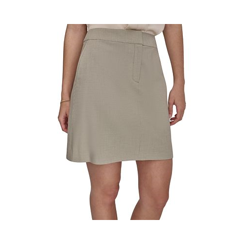 DKNY Womens Zip-Front Slant-Pocket Mini Skirt