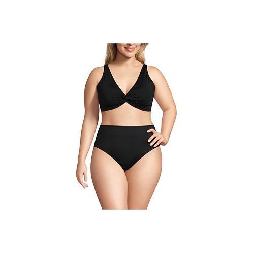 Lands End Plus Size DD-Cup Chlorine Resistant Twist Front Underwire Bikini Swimsuit Top