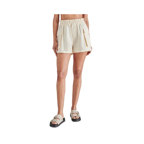Steve Madden Womens Gaelle Cotton Paperbag-Waist Shorts