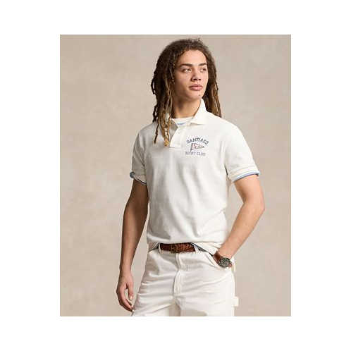 Polo Ralph Lauren Mens Classic-Fit Nautical-Print Cotton Mesh Polo Shirt