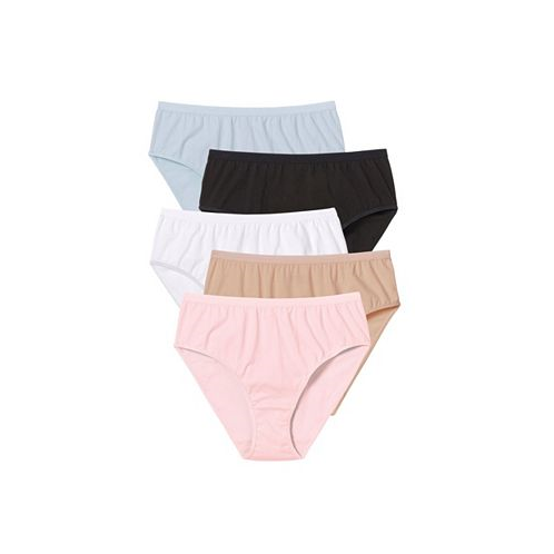 Comfort Choice Plus Size Hi-Cut Cotton Brief 5-Pack