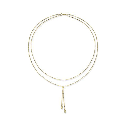 Macys Double Layer 17 Lariat Necklace in 14k Gold