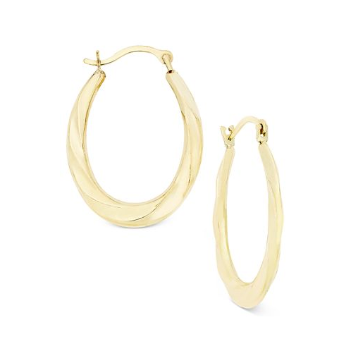 Macys Oval Swirl Hoop Earrings in 10k Gold