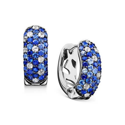 EFFY Collection Saph Splash by EFFY Shades Of Sapphire Hoop Earrings (2-3/4 ct. t.w.) in Sterling Silver