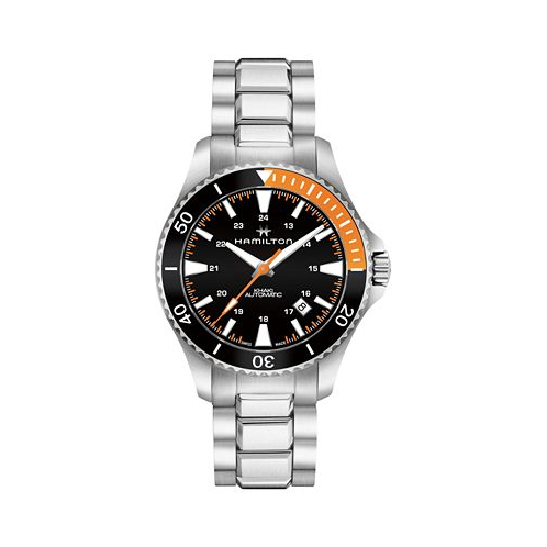 Hamilton Mens Swiss Automatic Khaki Navy Stainless Steel Bracelet Watch 40mm