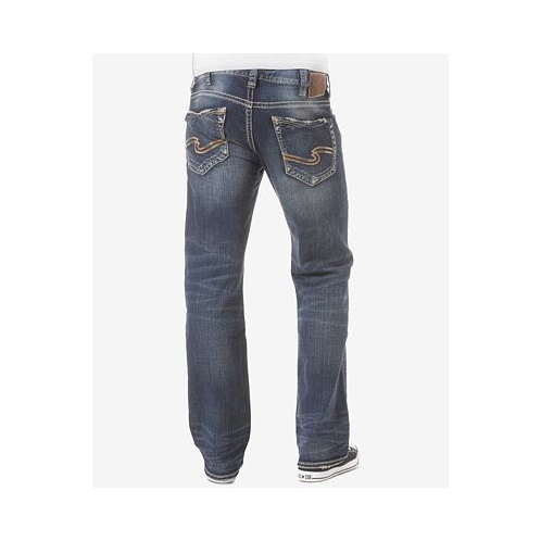 Silver Jeans Co. Mens Zac Relaxed Fit Straight Stretch Jeans