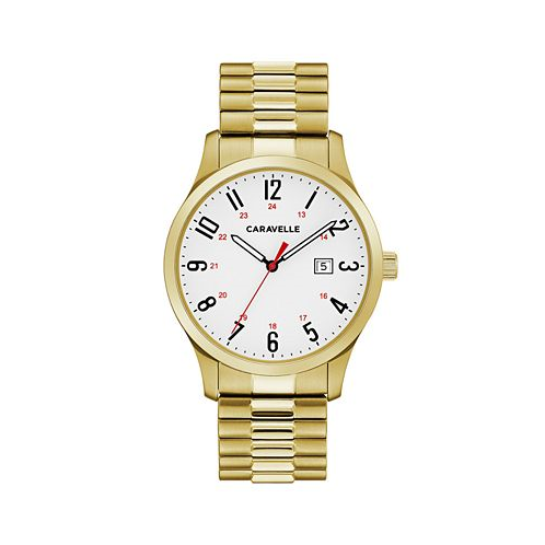 Caravelle Mens Gold-Tone Stainless Steel Bracelet Watch 40mm