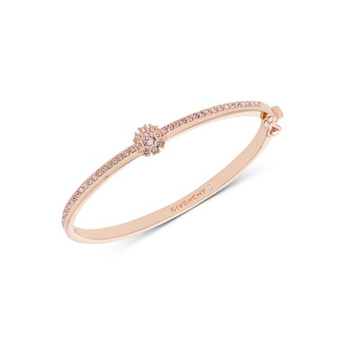 Givenchy Crystal Flower Hinged Bangle Bracelet