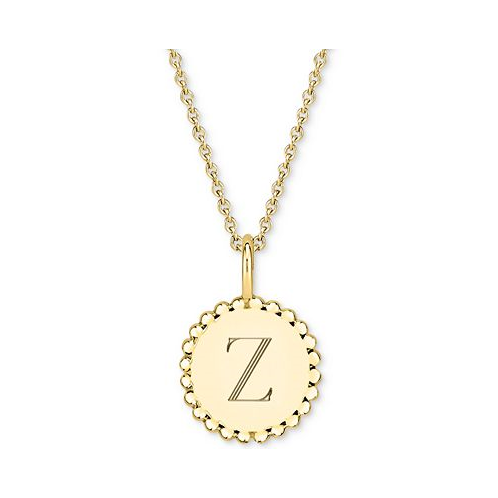 Sarah Chloe Initial Medallion Pendant Necklace in 14k Gold-Plated Sterling Silver 18