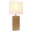 All The Rages Elegant Designs Modern Leather Table Lamp with White Fabric Shade