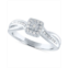 Promised Love Diamond Square Cluster Promise Ring (1/10 ct. t.w.) in Sterling Silver