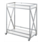Convenience Concepts 29.25 Chrome Oxford Glass Bar Cart With Shelf