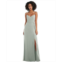 After Six Womens Tie-Back Cutout Maxi Dress with Front Slit