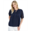 Nautica Jeans Womens Dot-Print Pintuck Short-Sleeve Blouse