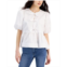 Nautica Jeans Womens Cotton Bow-Front Peplum Top