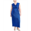 Connected Plus Size Cowlneck Sleeveless Long Dress