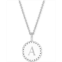 Sarah Chloe Initial Medallion Pendant Necklace in Sterling Silver 18