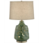Pacific Coast Green Glaze Ceramic Table Lamp w/ Nightlight
