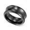 Triton Mens Black Titanium Ring Concave Wedding Band (8mm)
