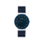 Bering Womens Ceramic Crystal Blue Stainless Steel Mesh Bracelet Watch 35mm