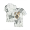 FISLL Mens White Brooklyn Nets Gold Foil Splatter Print T-shirt