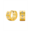 Bling Jewelry Unisex Channel Set 3 Row Cubic Zirconia CZ K-pop Wide Mini Hoop Huggie Earrings For Men Silver Black Rose Yellow Gold Plated Steel Stainless