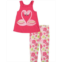 Kids Headquarters Toddler Girl Twist-Strap Racerback Tunic Top and Floral Capri Leggings 2 Piece Set