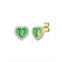 Gigi Girl Teens/Young Adult 14k Gold Plated with Colored Cubic Zirconia Baguette Heart Halo Stud Earring