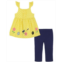 Kids Headquarters Toddler Girls Ruffle-Trim Popcorn Knit Tunic Capri Leggings Set