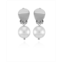 T Tahari Silver-Tone Imitation Pearls Drop Clip On Earrings