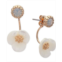 Lonna & lilly Gold-Tone White Flower Front and Back Earrings