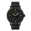 BLACKWELL Black Dial with Black Plated Steel and Black Leather Watch 44 mm
