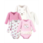 Little Treasure Baby Girls Treasure Baby Cotton Long-Sleeve Bodysuits 5pk Floral Baby Bear