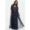 QUIZ Womens Beaded 2-In-1 Cape And Evening Dress