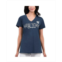 G-III 4Her by Carl Banks Womens Navy Distressed New York Yankees Key Move V-Neck T-shirt