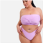 Rebdolls Plus Size Danica Knotted Bandeau Swim Top - Lilac