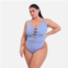 Rebdolls Plus Size Marina Caged Swimsuit - Sky Blue