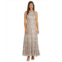 R & M Richards Womens Long Embellished Illusion-Detail Lace Gown