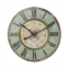 3R Studio Decorative Round Wood Wall Clock with Distressed Finish Mint Green