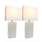 All The Rages Elegant Designs 2 Pack Modern Leather Table Lamps with White Fabric Shades